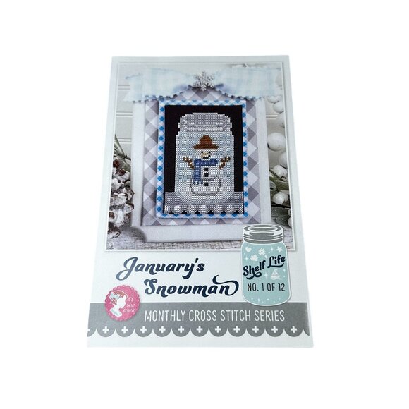 January Snowman Shelf Life Cross Stitch Pattern Kit NEW Its Sew Emma Monthly - Picture 1 of 3
